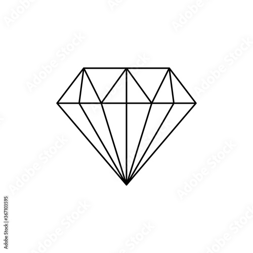 Diamonds wireframe on white background. Retro vector illustration.