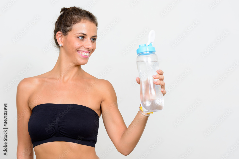 Portrait of young beautiful woman ready for gym Portrait of young beautiful woman ready for gym