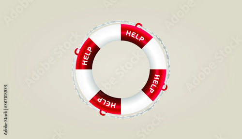 Vector Lifebuoy icon. Help Symbol. Safety Illustration.