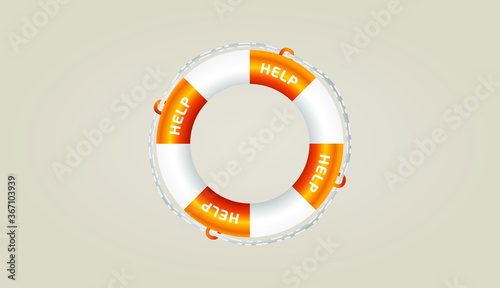 Vector Lifebuoy icon. Help Symbol. Safety Illustration.