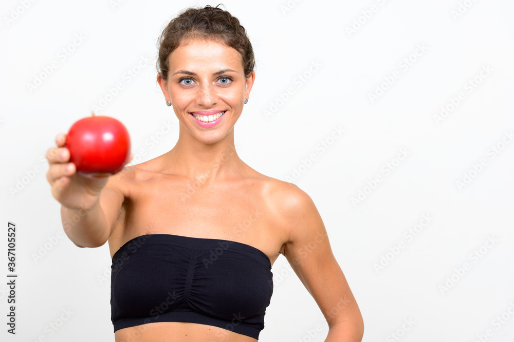 Portrait of young beautiful woman ready for gym Portrait of young beautiful woman ready for gym