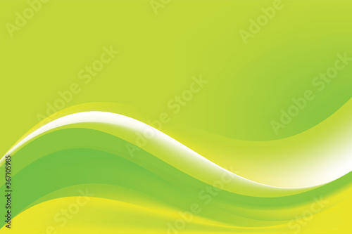Abstract Fresh Green Yellow Wavy Background Design Template Vector, Green Yellow Blurry Background with Copy Space for Text