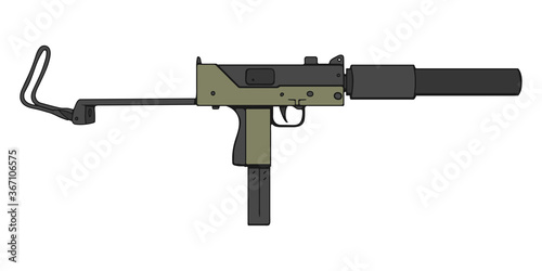 UZI submachine gun with silencer