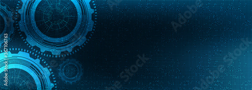 Technical Gears wheel and Cock on Technology Background,free space for text input,vector