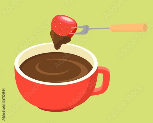 チョコレートフォンデュのイラスト