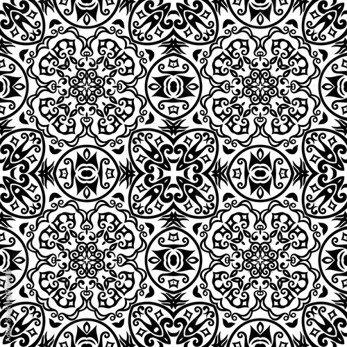 Vector ethnic hand drawn ornamental background.