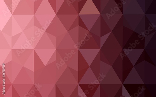 Light Pink, Red vector shining triangular backdrop. Triangular geometric sample with gradient. Triangular pattern for your design.