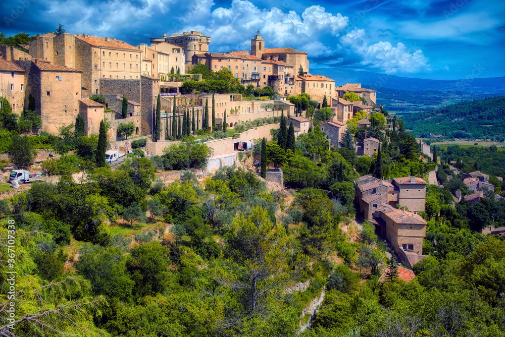 The commune of Gordes, in the Vaucluse region of Provence, France