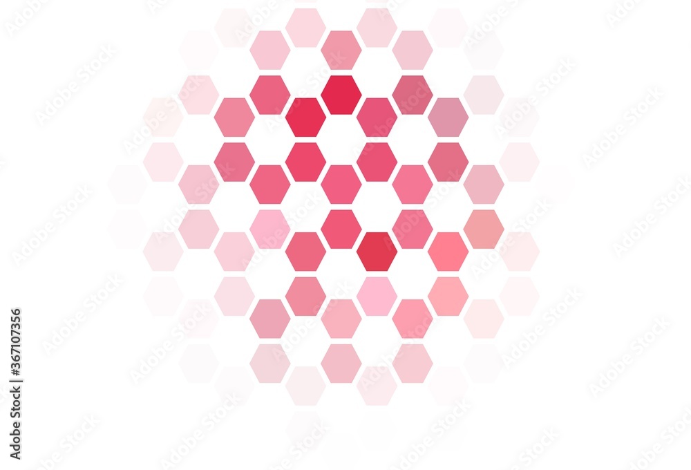 Light Pink, Green vector backdrop with hexagons.