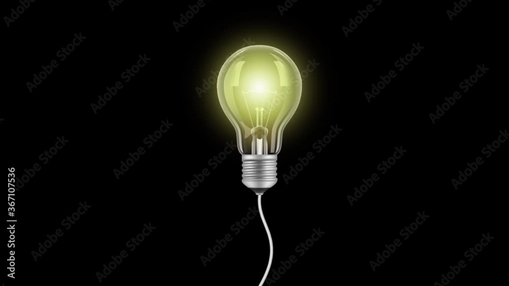 light bulb on black background, concept idea