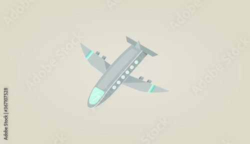 Vector Flat Airplane icon. Flat style. Travel Illustration.