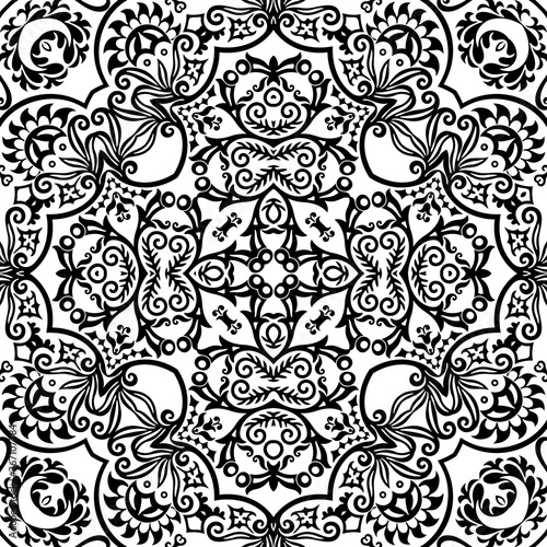 Vector ethnic hand drawn ornamental background.