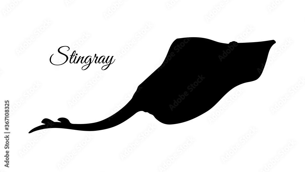 Silhouette of stingray Silhouette of stingray