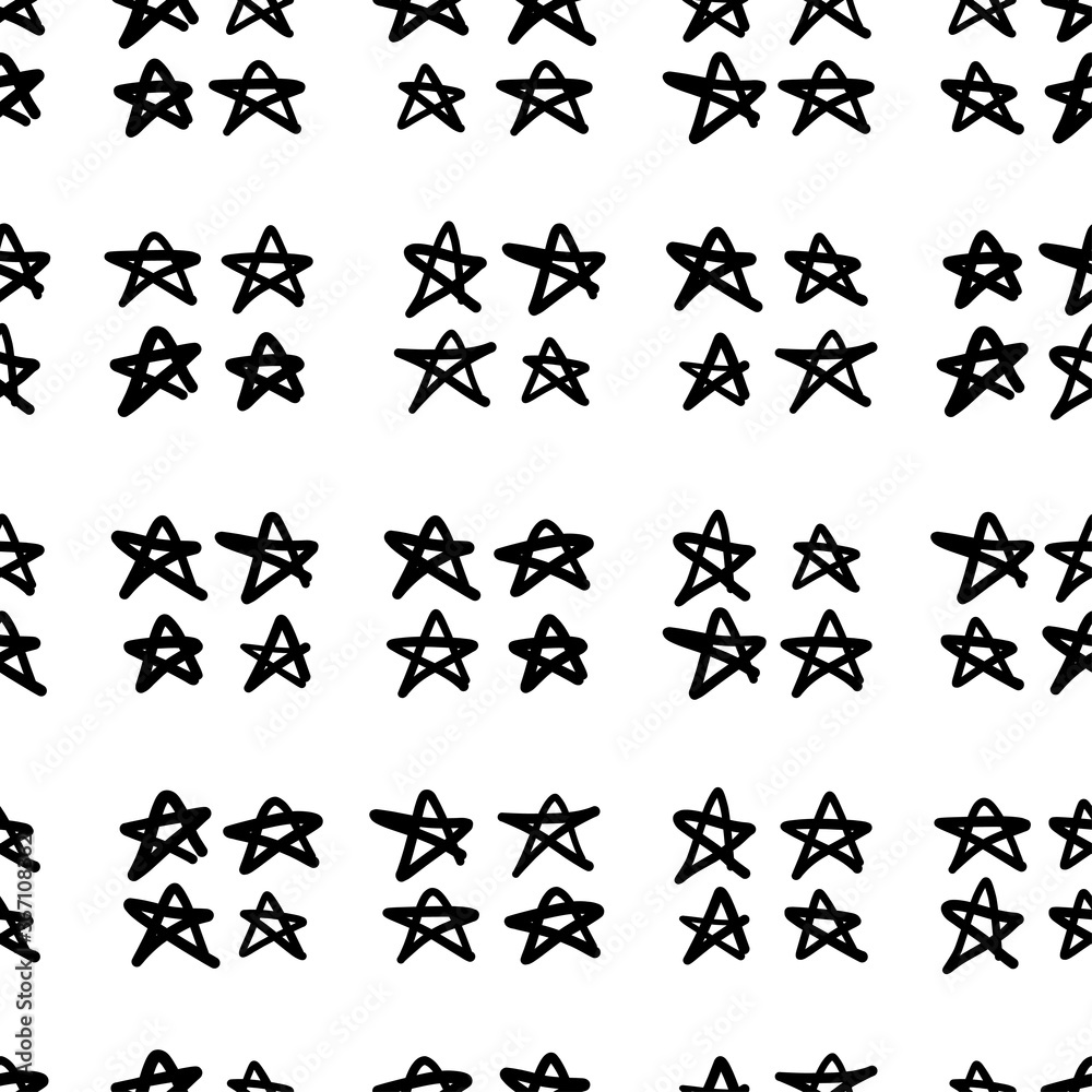 Naklejka premium Seamless pattern with star shapes, vector illustration
