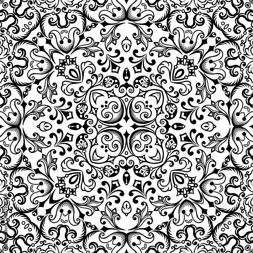 Fototapeta premium Vector ethnic hand drawn ornamental background.