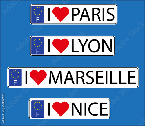 France Number Plate Souvenir