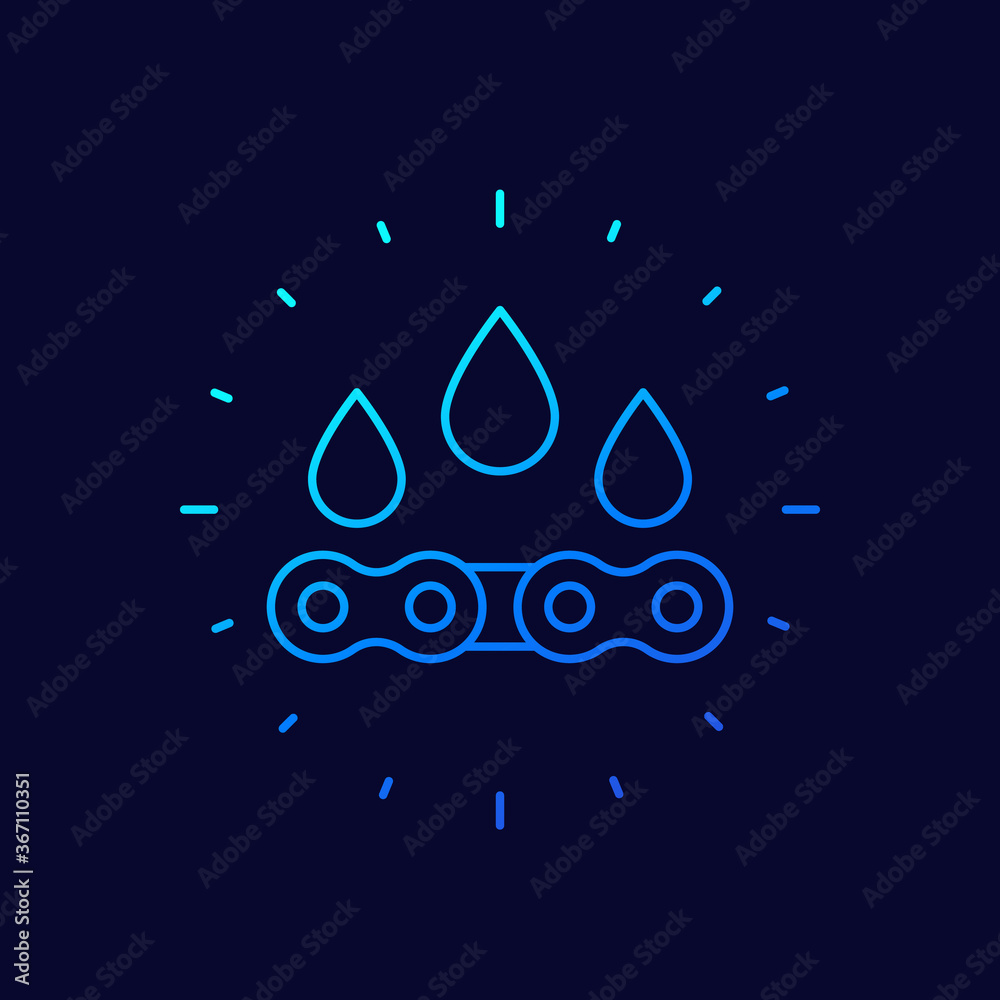 Fotografie lubricant, oil for chain line icon, vector