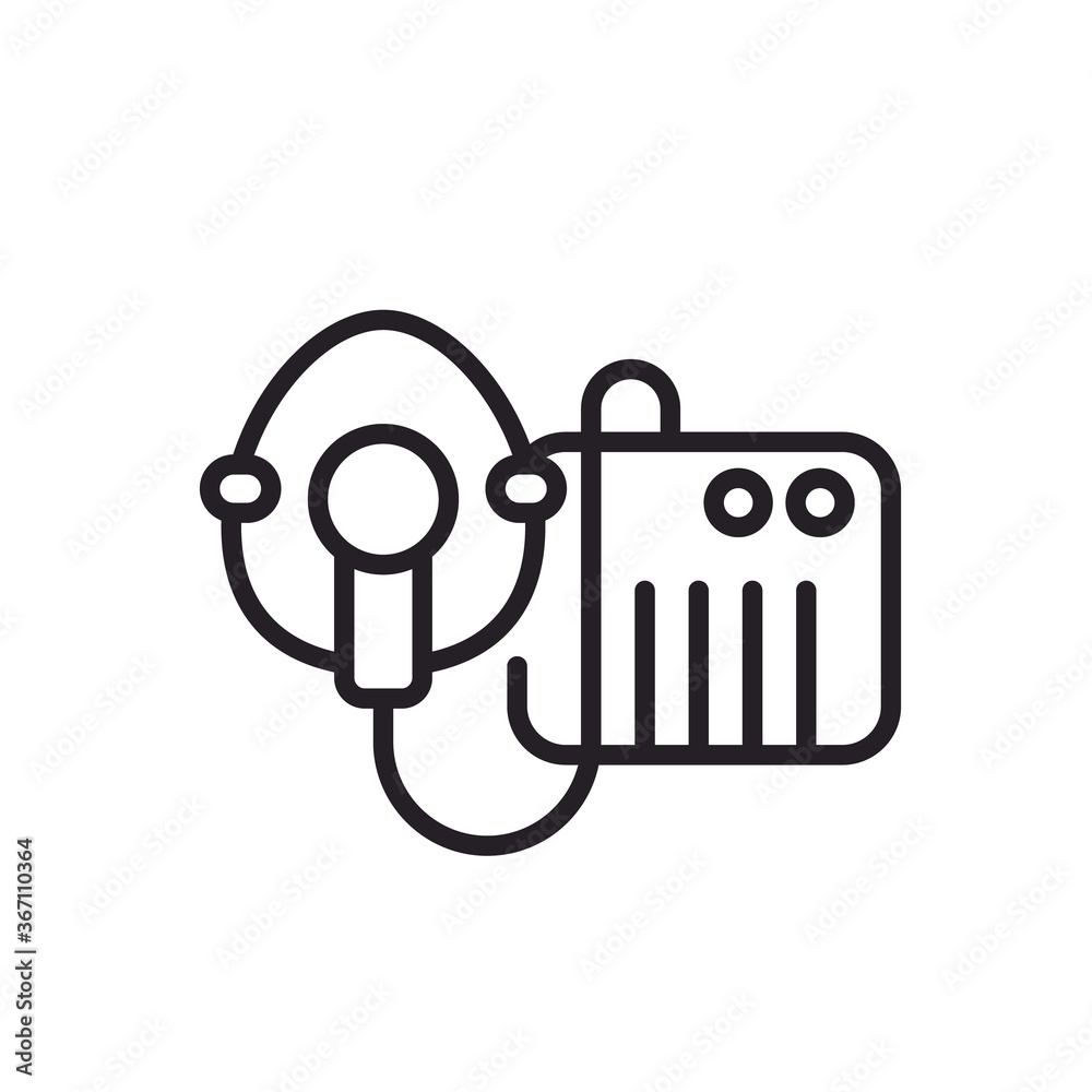 nebulizer, inhaler with mask line icon nebulizer, inhaler with mask line icon