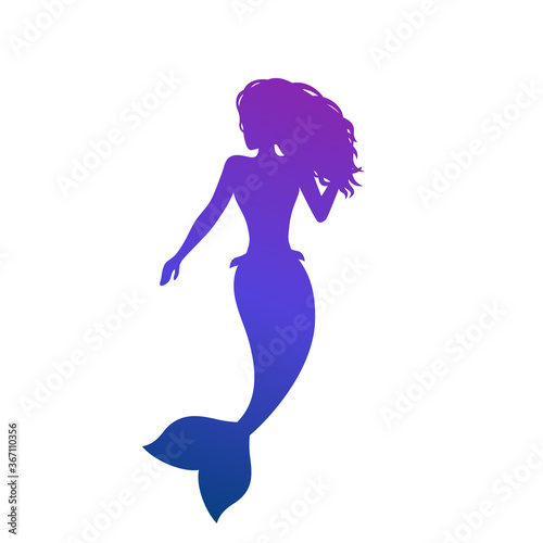 mermaid on white, sea maid vector art