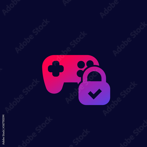 Parental control for games icon with gamepad
