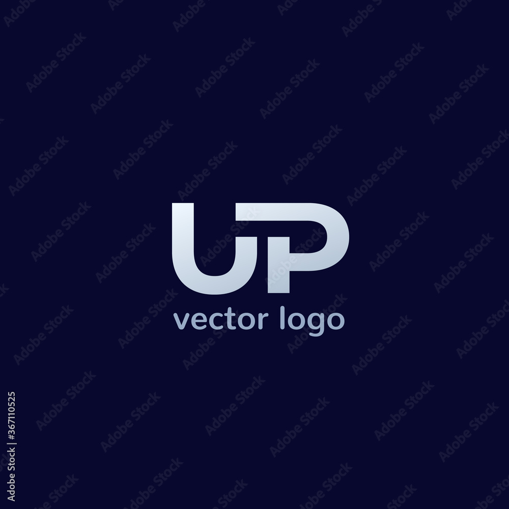 UP logo design, vector letters
