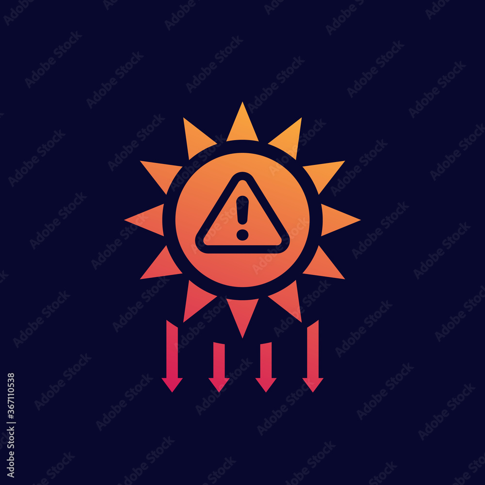UV radiation warning, solar ultraviolet vector icon UV radiation warning, solar ultraviolet vector icon