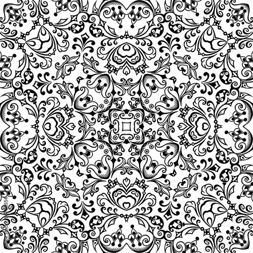 Vector ethnic hand drawn ornamental background.