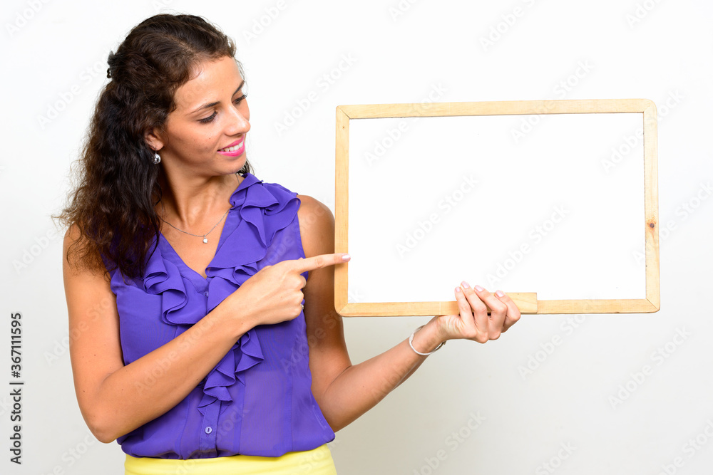 Portrait of young beautiful businesswoman with curly hair Portrait of young beautiful businesswoman with curly hair