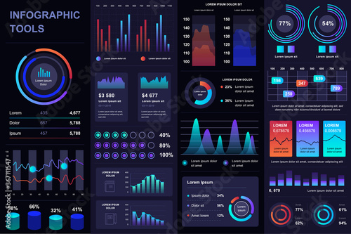Bundle infographic UI, UX, KIT elements. Different charts, diagrams, workflow, flowchart, timeline, schemes, marketing icons, graphs and bars design template. Vector info graphic and infographics set.