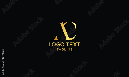 Unique modern creative elegant luxurious artistic gold and black colour AC initial based letter icon logo