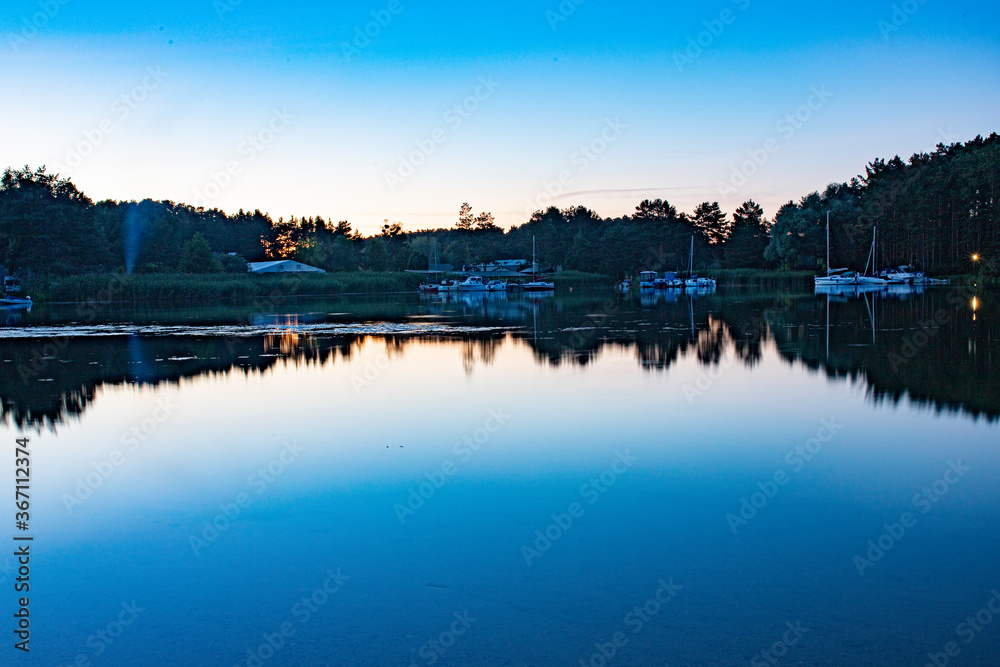 Colorful sunset in Pieczyska city.