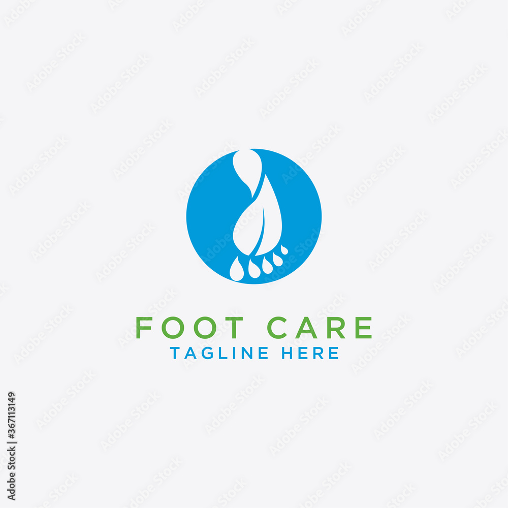Logo of foot care design and foot health - Vector