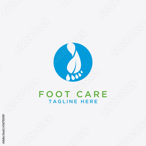 Logo of foot care design and foot health - Vector