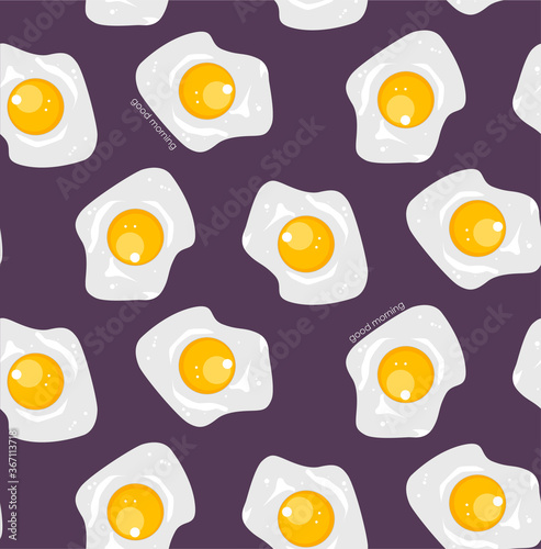 Vector seamless pattern with scrambled eggs