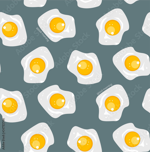 Vector seamless pattern with scrambled eggs