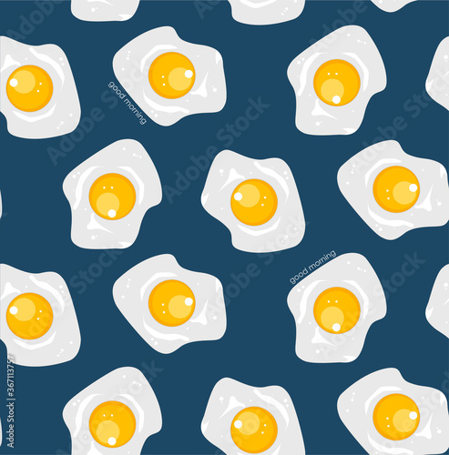 Vector seamless pattern with scrambled eggs