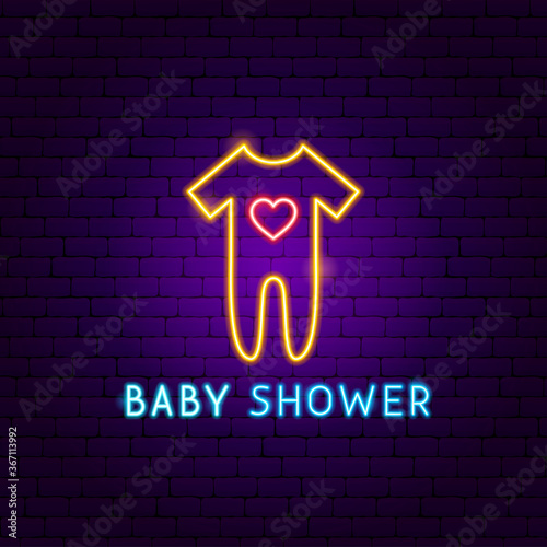 Baby Shower Neon Label