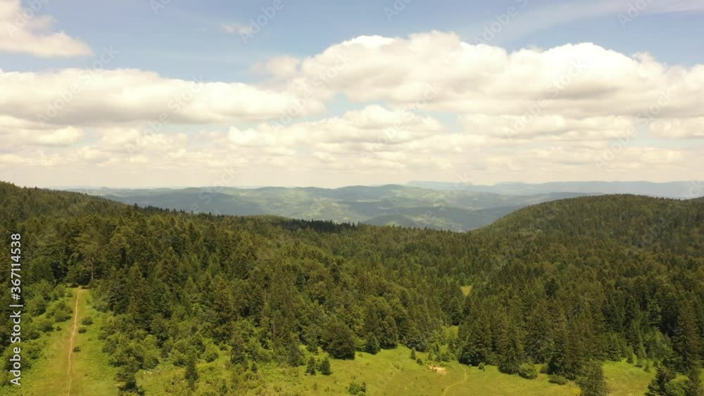 Aerial view at mountain forest on a summer day Aerial view at mountain forest on a summer day