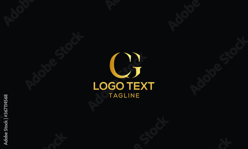 Unique modern creative elegant luxurious artistic gold and black colour CG initial based letter icon logo