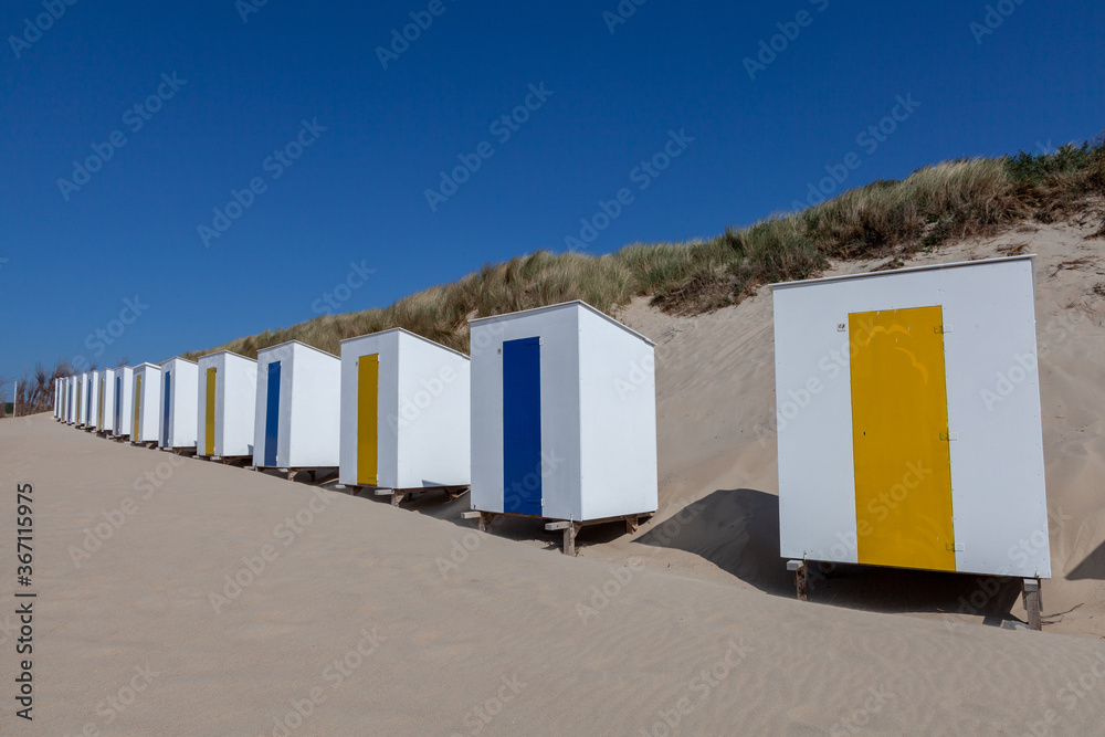 colorful beach huts at Cadzand