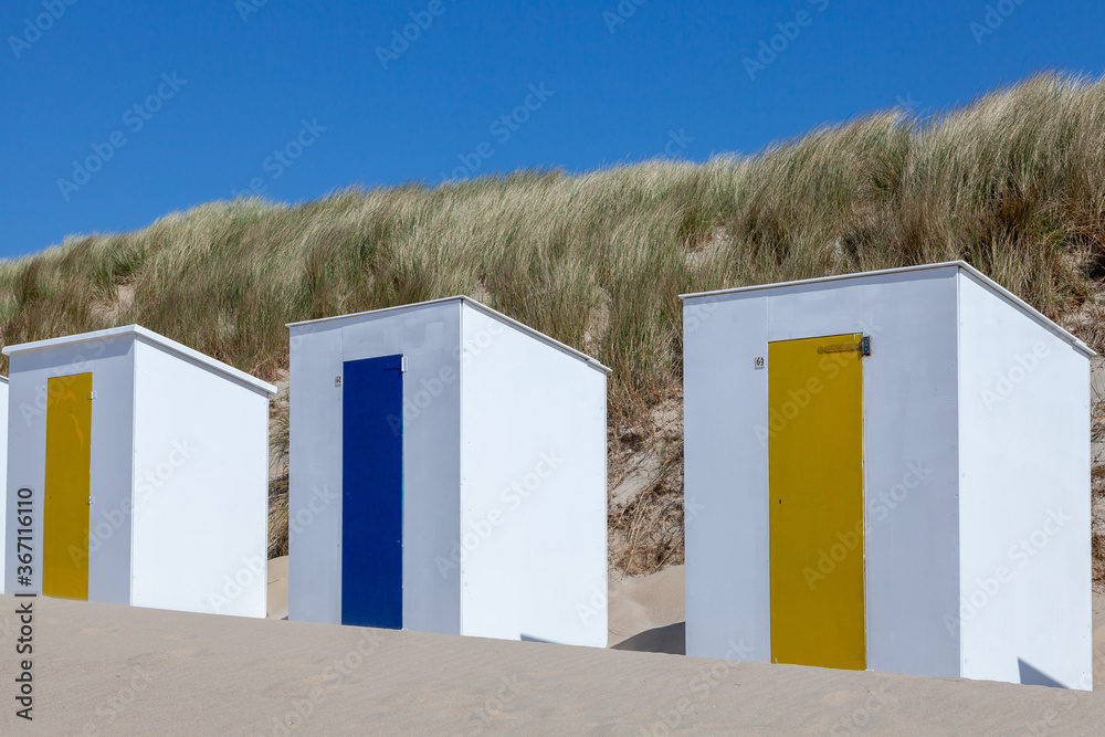 colorful beach huts at Cadzand