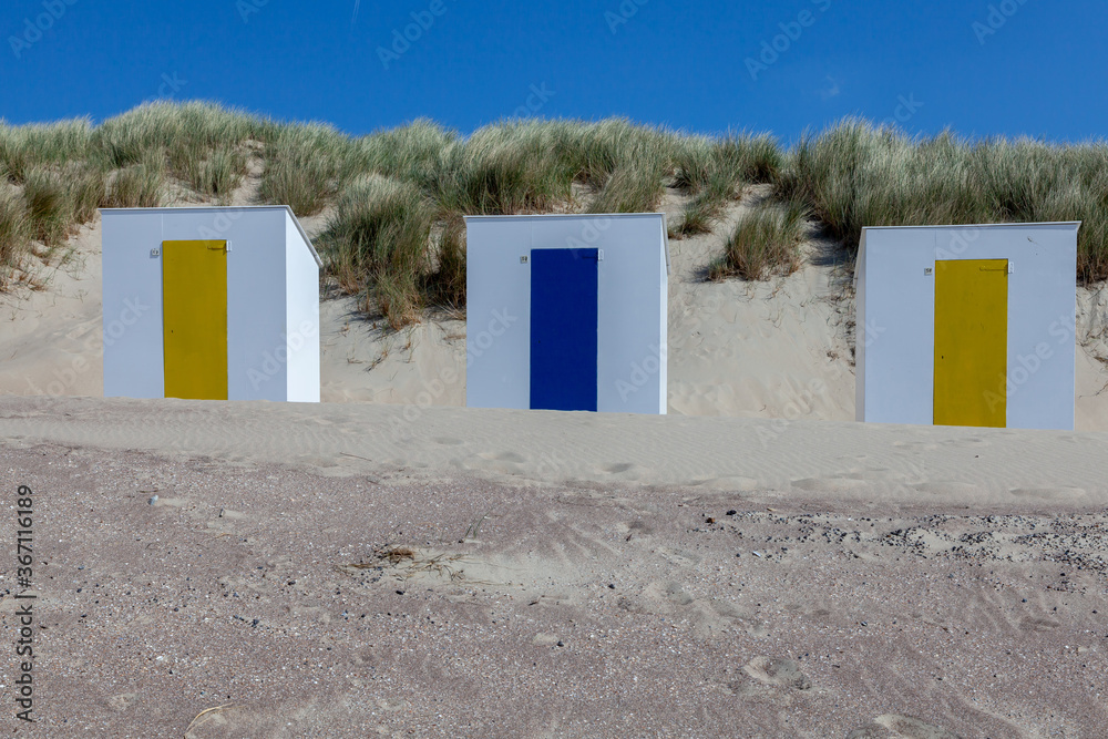 colorful beach huts at Cadzand
