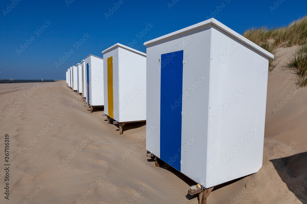 colorful beach huts at Cadzand