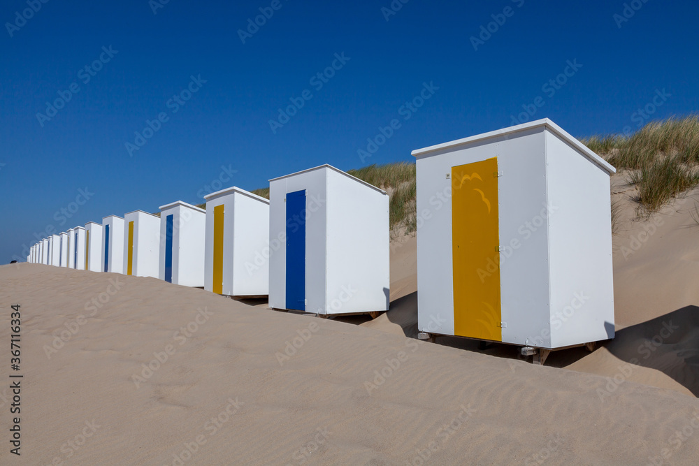 colorful beach huts at Cadzand
