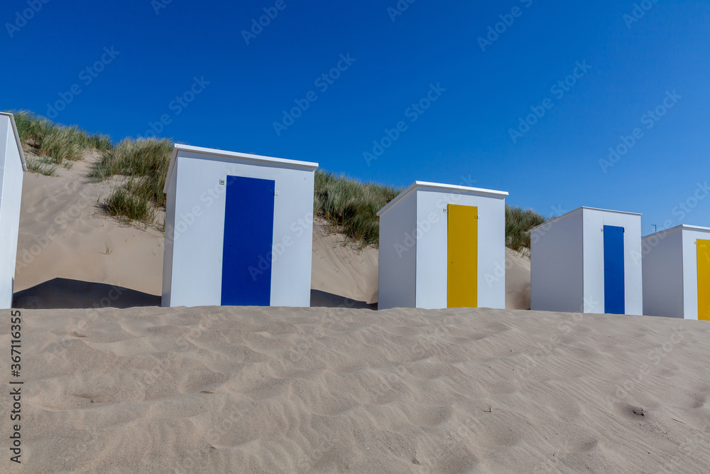 colorful beach huts at Cadzand
