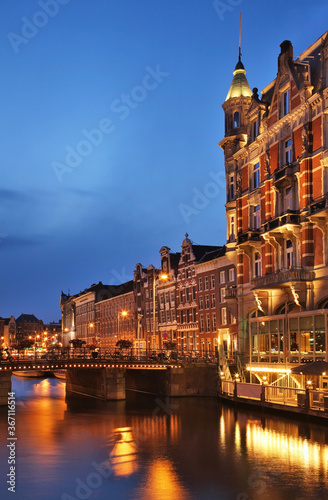 Oude Turfmarkt street in Amsterdam. Netherlands