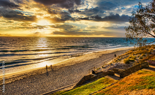 Beautiful sunset at Cottesloe Beach in Perth, Western Australia photo