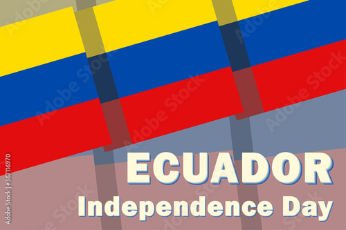 Ecuador Independence Day is celebrated annually on August 10th, greeting web banner with text and flag.