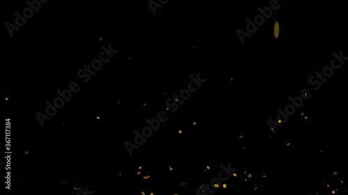 golden confetti explosion from the left