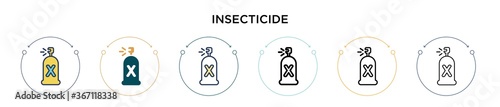 Insecticide icon in filled, thin line, outline and stroke style. Vector illustration of two colored and black insecticide vector icons designs can be used for mobile, ui, web